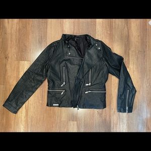 Black Medium Leather Jacket Marshalls